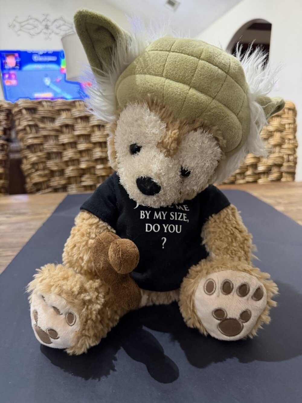 Duffy Bear Yoda Disney Plush  2014 Star Wars Weekends Black Shirt